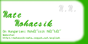 mate mohacsik business card